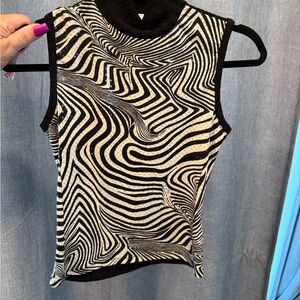 Private Label Black and White Swirl Tank Top